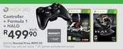 XBOX 360 Controller + Formula 1 + HALO-Each