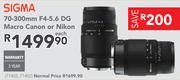 Sigma 70-300mm F4-5.6 DG Macro Canon Or Nikon-Each