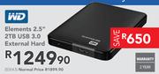 WD Elements 2.5" 2TB USB 3.0 External Hard