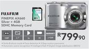 Fujifilm Finepix AX660 Silver + 4GB SDHC Memory Card