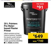 Fired Earth Painters Pro Water Based Plaster Primer-20L