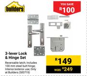 Builders 3 Lever Lock & Hinge Set
