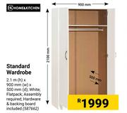 Home & Kitchen Standard Wardrobe-2.1m (h) x 900mm (w) x 500mm (d)