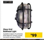 Light Worx Glass Grid Bulkhead Light