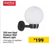Eurolux 200mm Opal Outdoor Wall Mount Light