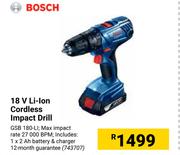 Bosch 18V Li-Ion Cordless Impact Drill