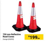 750mm Reflective Road Cones Orange-Each