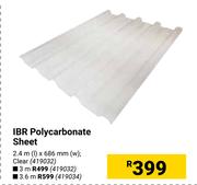 IBR Polycarbonate Sheet 3m (l) x 686mm (w)