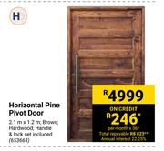 Horizontal Pine Pivot Door 653663