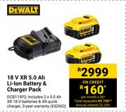 DeWalt 18V XR 5.0 Ah Li-Ion Battery & Charger Pack 652063