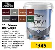 Fired Earth Extreme Roof Acrylic (Green & White) 488832, 488836-5L