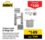Builders 3 Lever Lock & Hinge Set