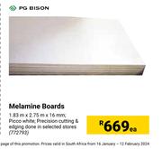 PG Bison Melamine Boards-Each