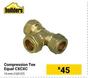 Builders Compression Tee Equal CXCXC 15mm