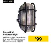 Light Worx Glass Grid Bulkhead Light