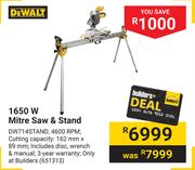 DeWalt 1650W Mitre Saw & Stand 651313