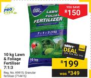 Protek 10Kg Lawn & Foliage Fertiliser 7:1:3