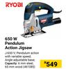 Ryobi 650W Pendulum Action Jigsaw 461085