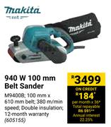 Makita 940W 100mm Belt Sander 605155