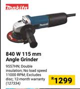Makita 840W 115mm Angle Grinder 127334