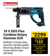 Makita 18V SDS Plus Cordless Rotary Hammer Drill 407669