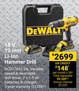 DeWalt 18V 13mm Li-Ion Hammer Drill 612881