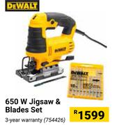 DeWalt 650W Jigsaw & Blades Set 754426