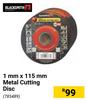 Black Smith 1mm x 115mm Metal Cutting Disc