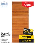 Lotus Horizontal Red Grandis Door-2.032m (h) x 813mm (w)