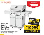 Megamaster 4 Burner Apex Evolution Gas Braai