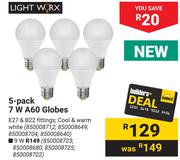 Lightworx 5 Pack 7W A60 Globes