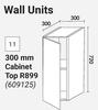 Home&Kitchen Wall Units (300mm Cabinet Top) 609125
