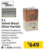 Fired Earth 5L Velvet Wood Gloss Varnish
