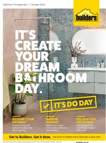 Builders : It's Create Your Dream Bathroom Day (10 September - 07 October 2024)