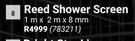 Reed Shower Screen 783211-1m x 2m x 8mm