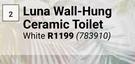 Lusso Luna Wall-Hung Ceramic Toilet White 783910