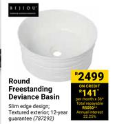 Bijiou Round Freestanding Deviance Basin 787292