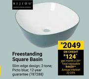 Bijiou Freestanding Square Basin 787288