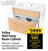 Lusso Valley Wall-Hung Basin Cabinet 850000899