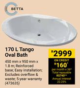 Betta Tango Oval Bath 473635-170Ltr
