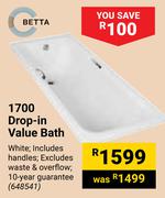 Betta 1700 Drop-In Value Bath 648541