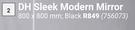 DH Sleek Modern Mirror Black 756073-800 x 800mm
