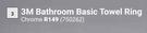 3M Bathroom Basic Towel Ring Chrome 750262