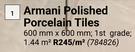 Armani Polished Porcelain Tiles-Per Sqm