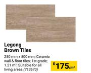 Legong Brown Tiles-250mm x 500mm Per Sqm