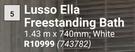 Lusso Ella Freestanding Bath (White) 743782-1.43m X 740mm