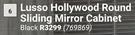 Lusso Hollywood Round Sliding Mirror Cabinet (Black) 769869