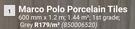 Marco Polo Porcelain Tiles 850006520-Per Sqm