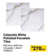 Calacatta White Polished Porcelain Tiles 784822-PerSqm