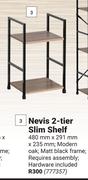 Home & Kitchen Nevis 2 Tier Slim Shelf-480mm x 291mm x 235mm